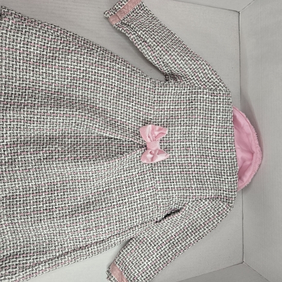 Blueberi Boulevard Pink, White, Silver Tweed Coat / Jacket Size 24M boutique - Picture 6 of 6